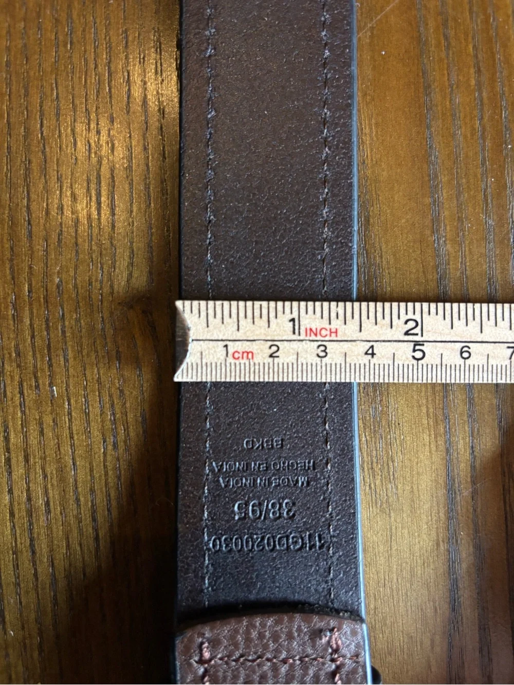 Dickies Genuine Leather Brown Belt Size 38 Matte Black Buckle 1.5” Wide